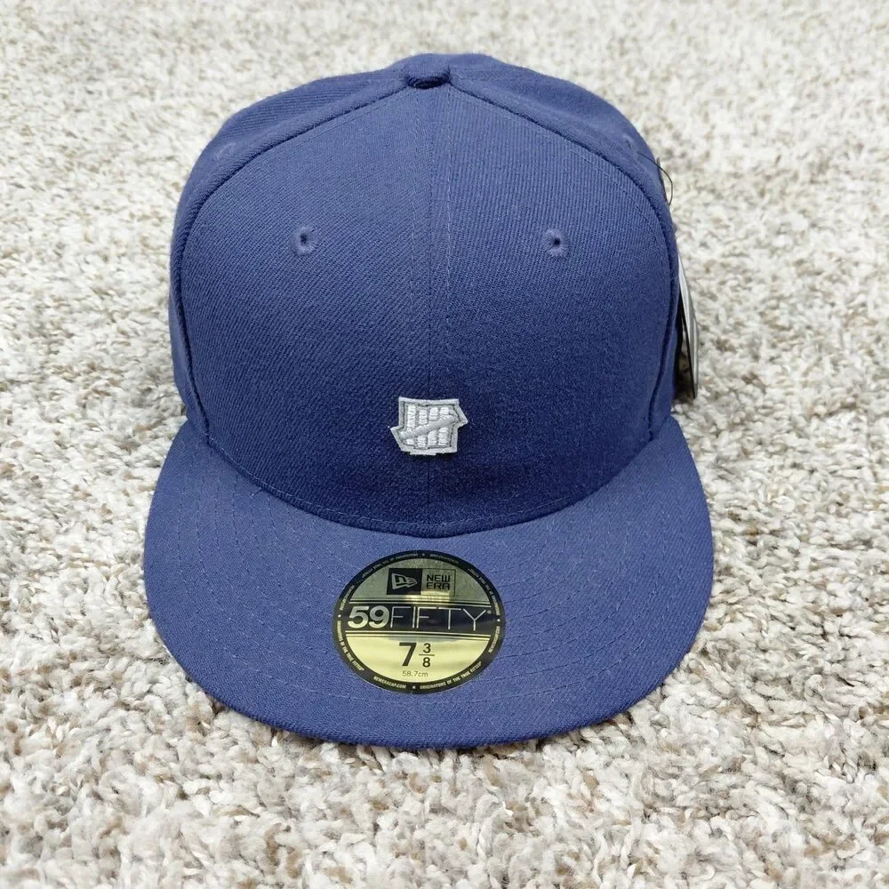 NEW Undefeated New Era 59Fifty Fitted Hat Cap Size 7 3/8 Navy 5 Strike Logo